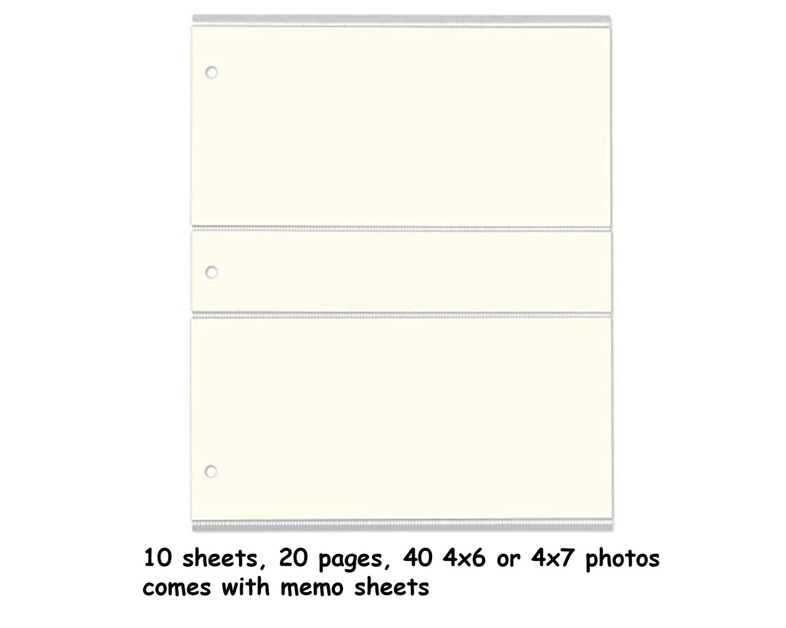 Classic Leather 3ring Binder Photo Album Refill Sheets for 4x6, 5x7