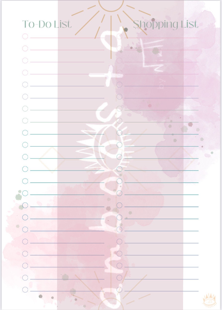 Printable to Do List shopping List instant Download A4 - Etsy