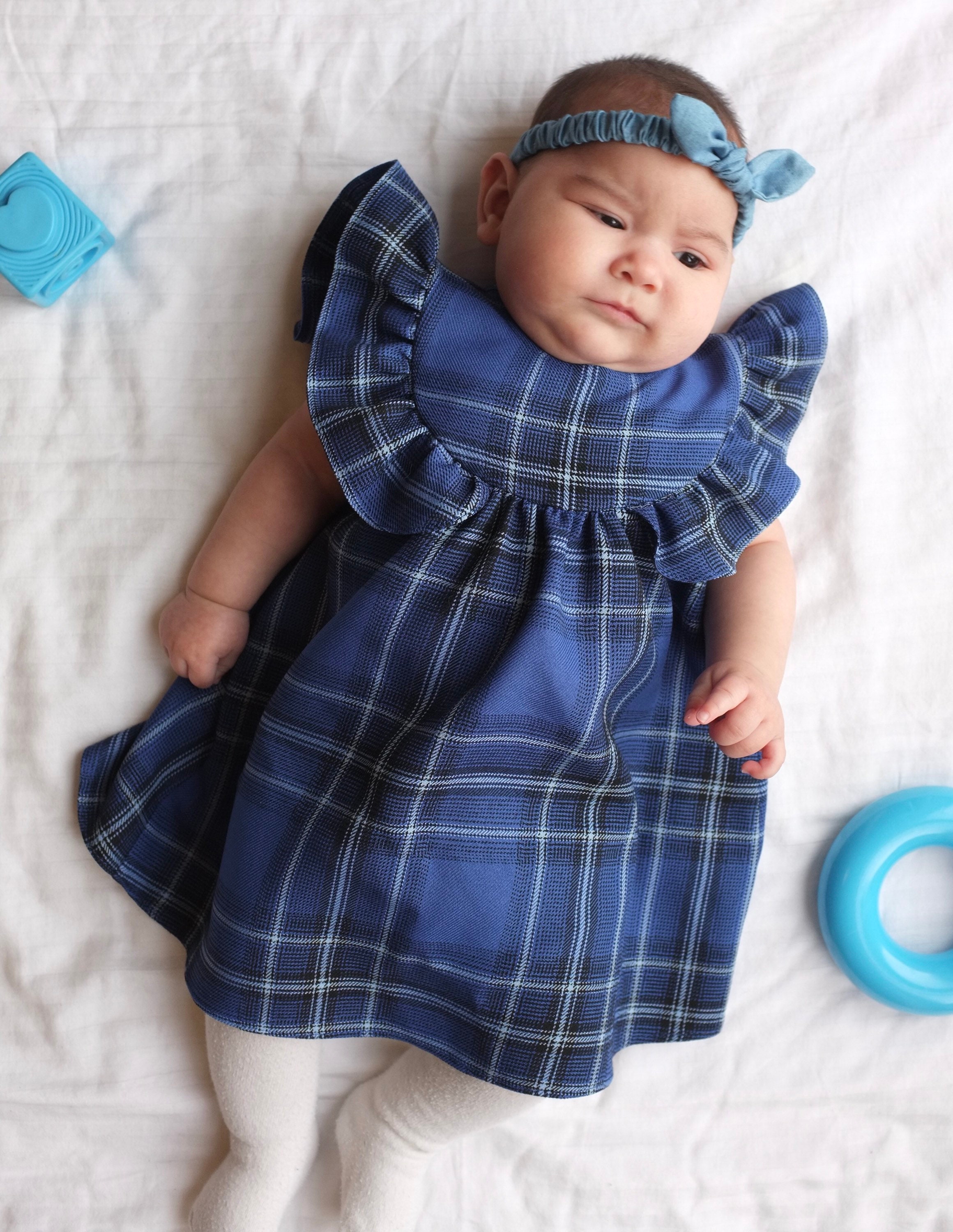 Elephant print baby dress handmade baby girls dress purple Etsy