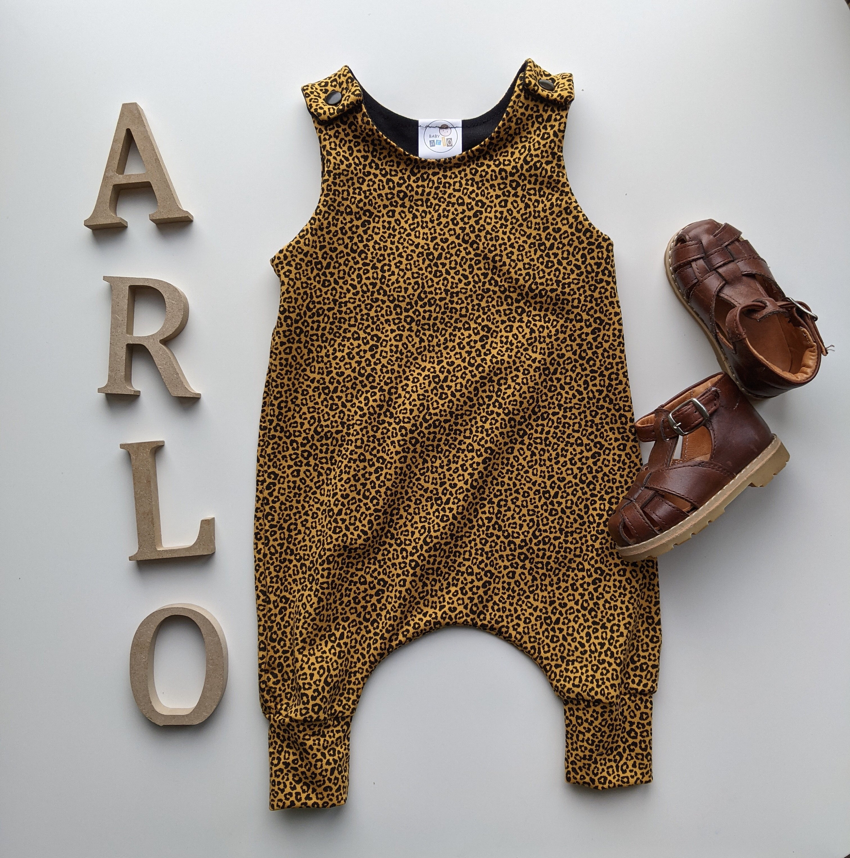 Unisex yellow leopard print baby clothes cool baby handmade Etsy