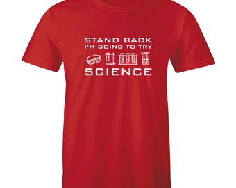Stand Back I/'m Going To Try Science Funny Mens V-Neck T Shirt Nerd Geek Gift Tee
