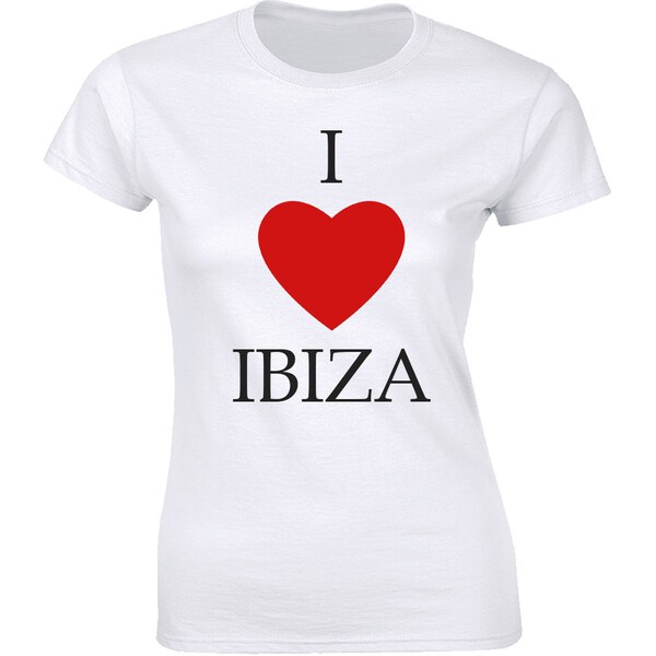I Love Ibiza Shirt Urlaub Insel Holiday Island Party Women's T-shirt Tee Techno