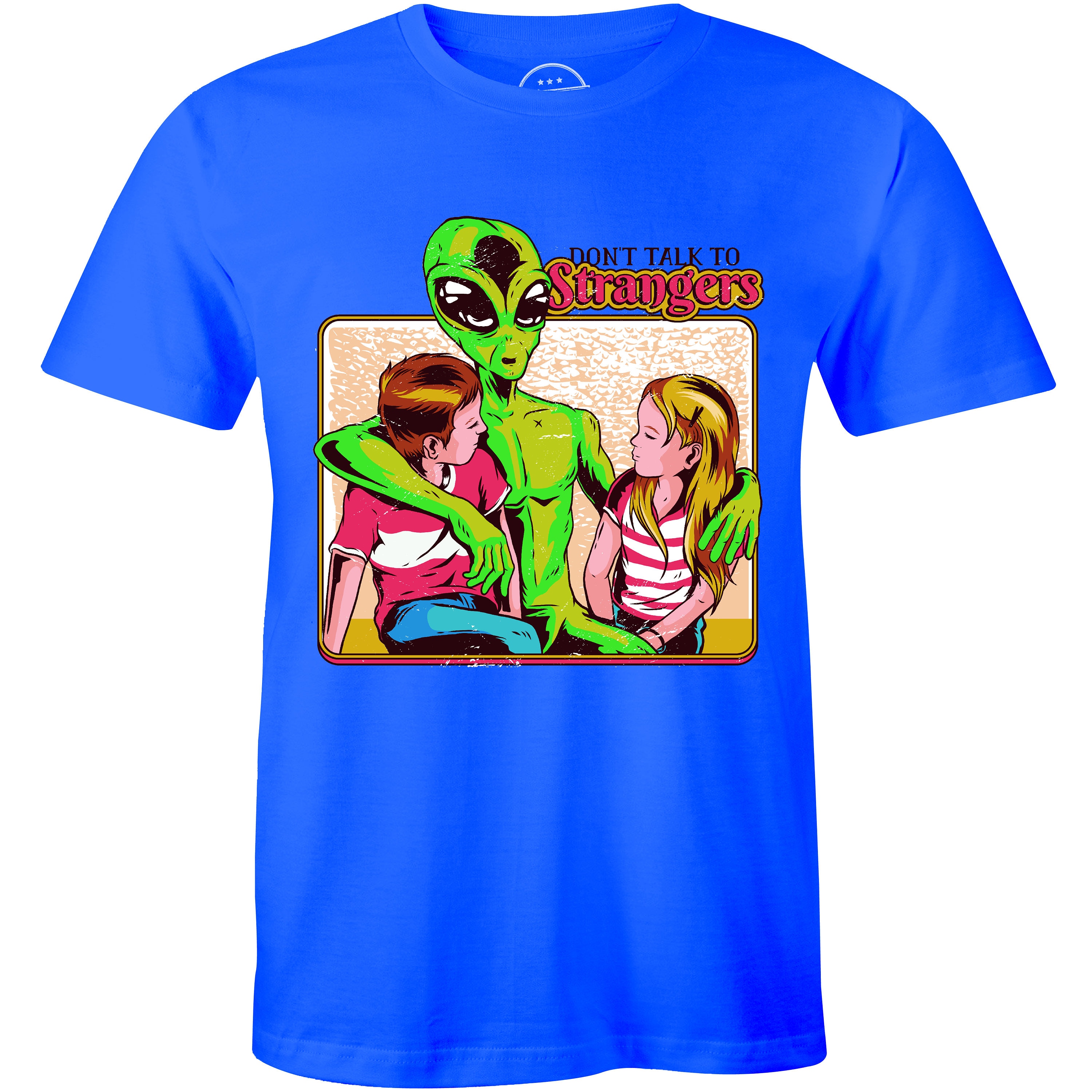 Don't Talk to Stranger Funny Ufo Green Alien Retro Vintage Men's T