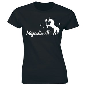 Majestic AF Unicorn Magical Fairy Fairies Cute Animal Tee Women&#39;s Tshirt Fantasy