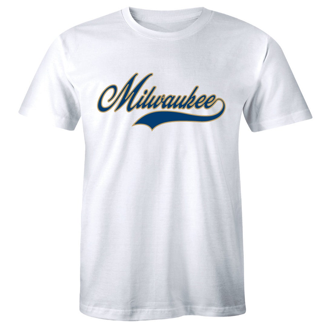 Milwaukee City Script - Baseball Home Run Brewers Tee Men Shirt City ...