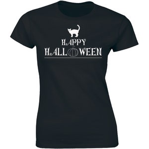 Cat Happy Halloween Shirt - Trick Or Treat Spooky Women's T-shirt Tee