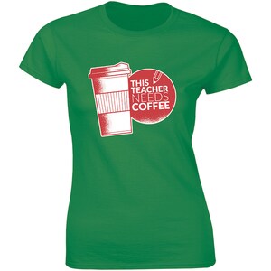 This Teacher Needs Coffee Cup Teaching and Pencil School Gift Tee Womens T-shirt