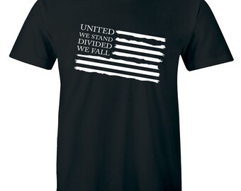 Men's Divided We Fall Patriotic T-Shirt - American Flag Graphic Tee, 100% USA Cotton, Screen Printed In USA - View #8