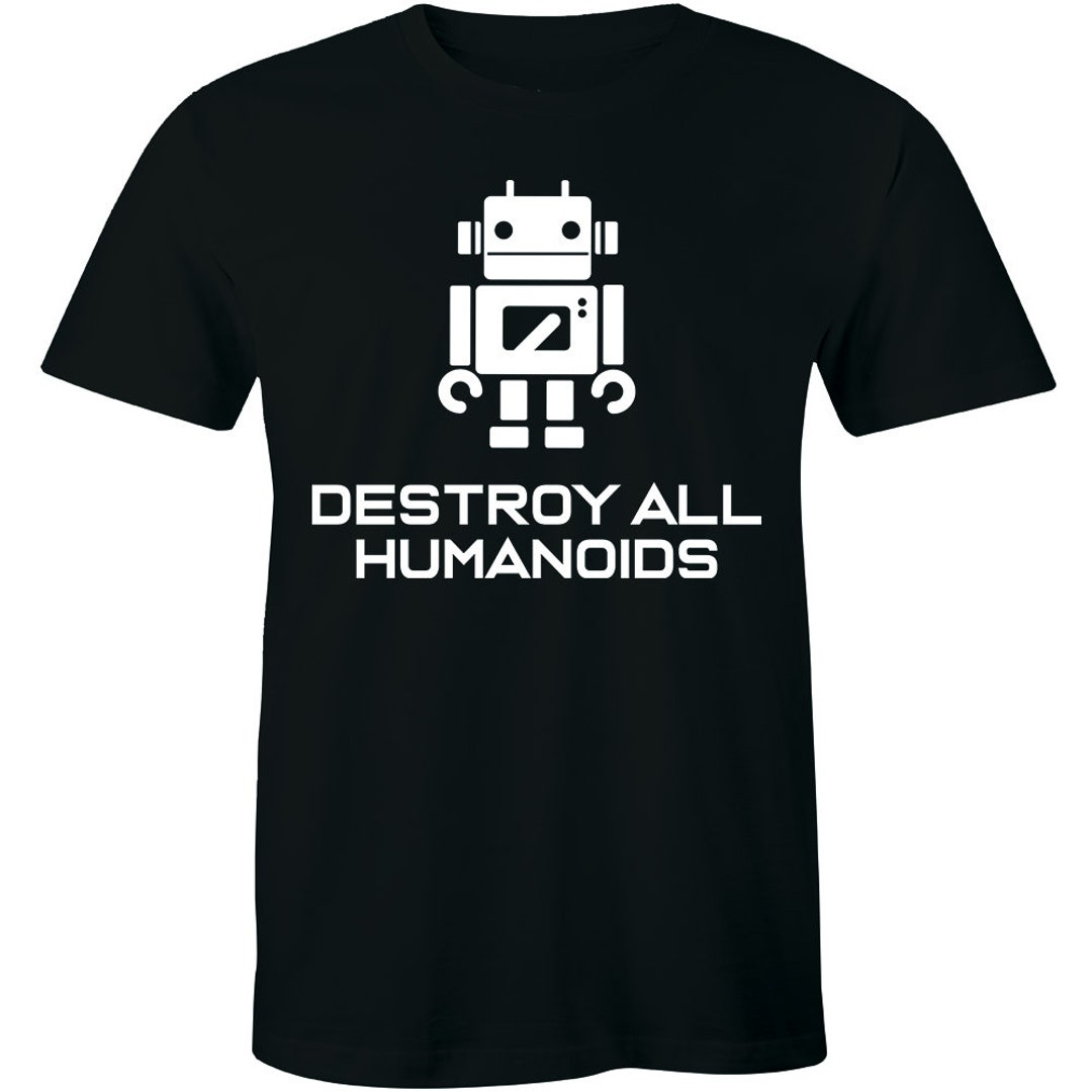 Destroy All Humanoids Robot Retro Video Game Geek Nerd Tee - Etsy
