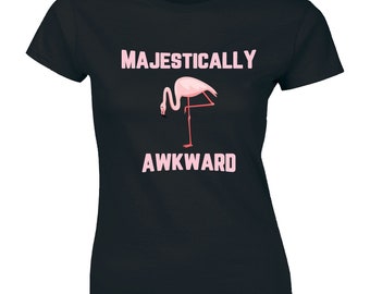 Majestically Awkward Flamingo Grapic Animal Bird Shirt Women's T-shirt Tee