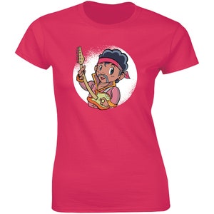 Amazing Pro Gitarist Playing Melody Cartoon Old Man Women&#39;s T-shirt Gift Tee