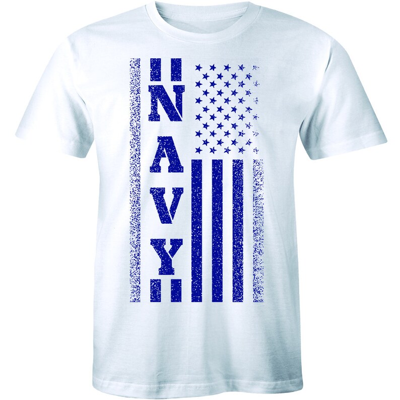Navy American Flag Tshirt Patriotic Stars and Stripes Etsy
