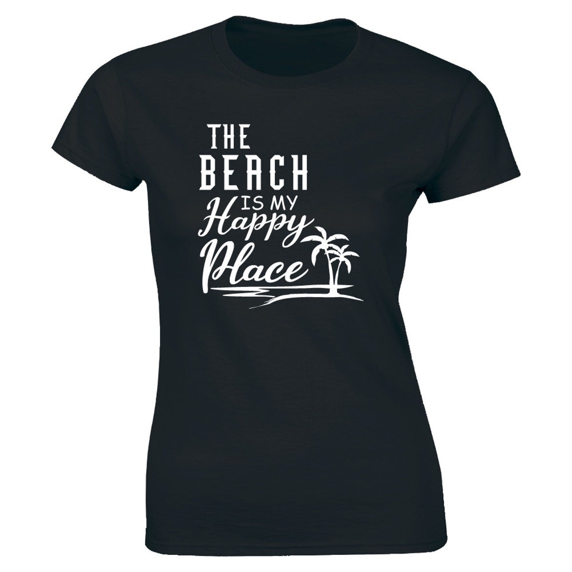 The Beach is My Happy Place Women's Tshirt Vacation Etsy