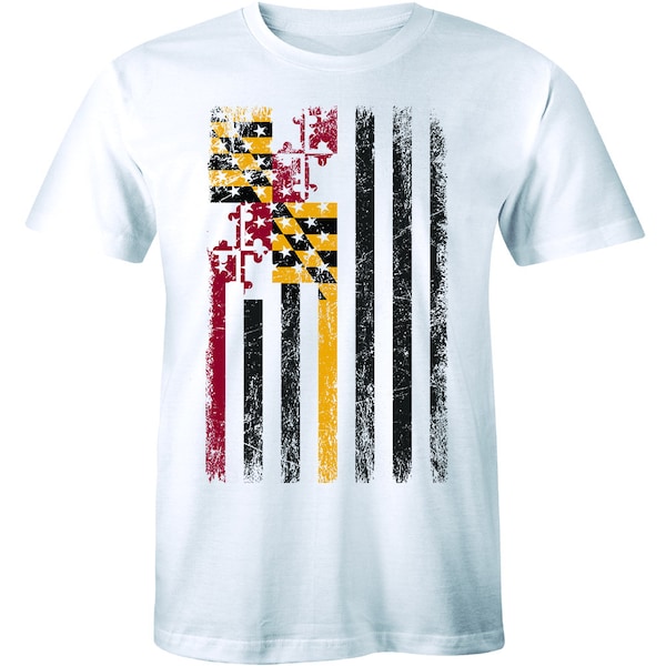 Maryland Flag USA Flag Pride Tee T-shirt Baltimore Fredrick Annapolis Rockville