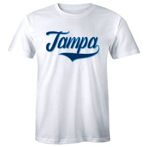Tampa Florida Retro Cuba Baseball Font Men&#39;s Tee T-Shirt City Town State Pride