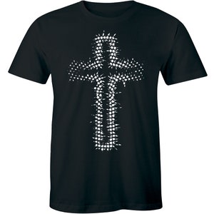Holy Cross Tee Shirt Jesus Christian God Inspiration Holy Bible Mens T ...