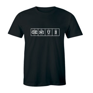 Genius T Shirt Nerd Geek Periodic Table Science Maths Physics Men&#39;s Tee T-Shirt