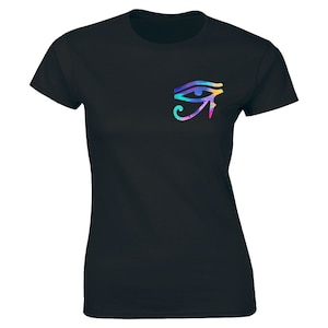 Eye of Horus T-shirt Ra Egyptian Egypt Mysticism Religion Funny Tee Shirt Womens