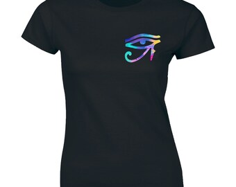 Eye of Horus T-shirt Ra Egyptian Egypt Mysticism Religion Funny Tee Shirt Womens
