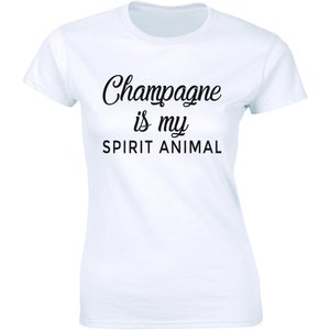 Champagne Is My Spirit Animal Hipster Shirt Women&#39;s Premium Vintage T-shirt Tee