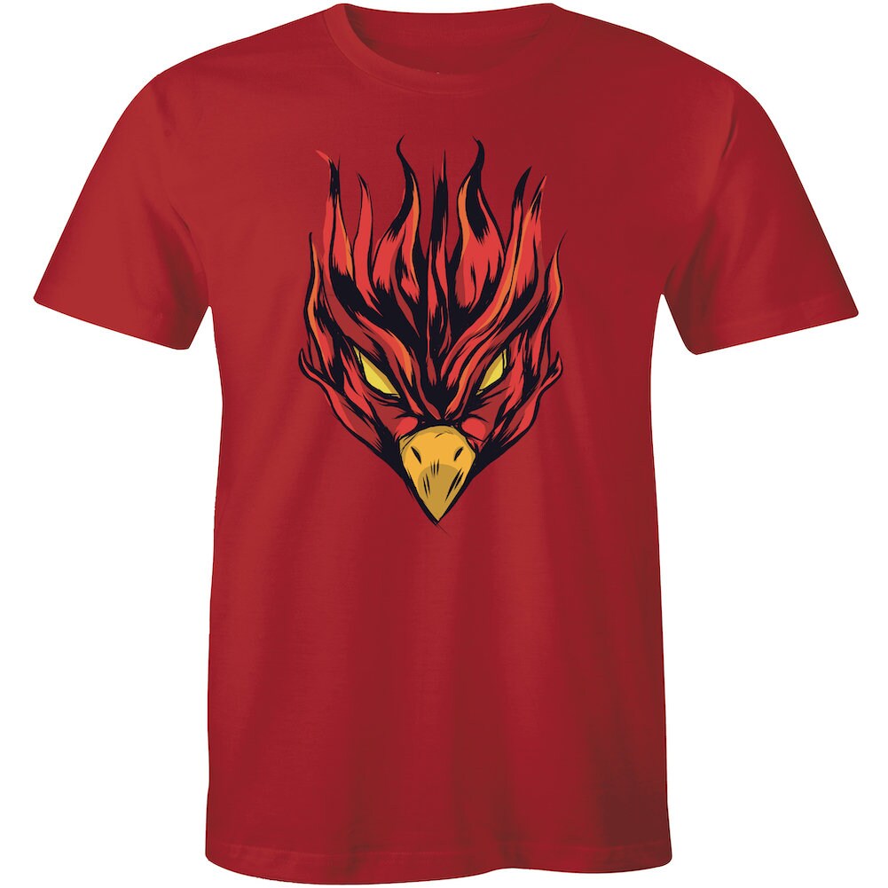 Chinese Legendary Phoenix Bird On Fire Men's T-shirt Fierce Mountain Hawk Eagle