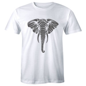 Big Face Elephant T-Shirt by The Mountain Giant Head Zoo Animal Lover Mens Tee
