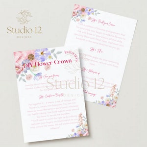 DIY Flower Crown Template for Unforgettable Hen Parties and Bridal Showers. Simple instructions, beautiful floral design! | Instant Download