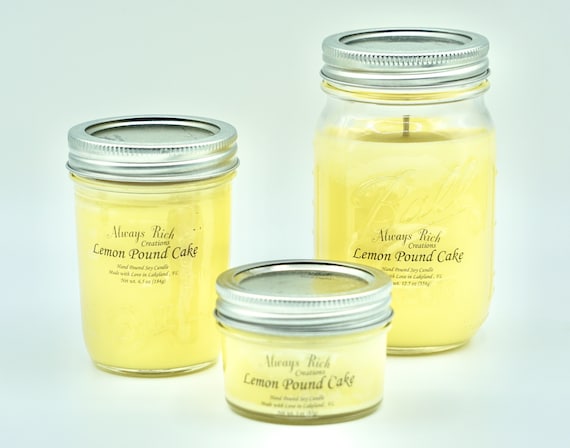 The Candle Daddy Lemon Pound Cake Scented Mason Jar Candle New 10 oz 80 hour 
