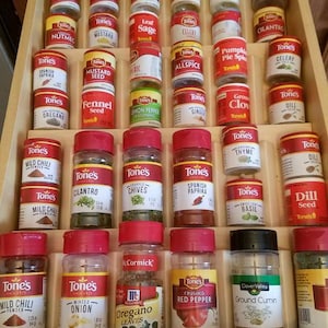 Custom spice drawer organizer