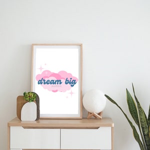 Dream Big Printable PNG JPG Files With Clouds and Stars Dream Big ...