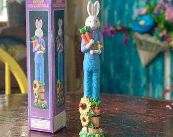 11.5" Easter Bunny Figurine - Bunny Collectible - Vintage Rabbits Figurine - Collectible Figurine - Easter Bunny, Easter Decor, Easter Gift