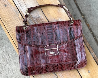 100% Leather Crocodile Design Purse, Vintage Alligator Handbag, Vintage Handbag, Vintage Bag, Vintage Fashion, Women's Purse, 1950s Fashion