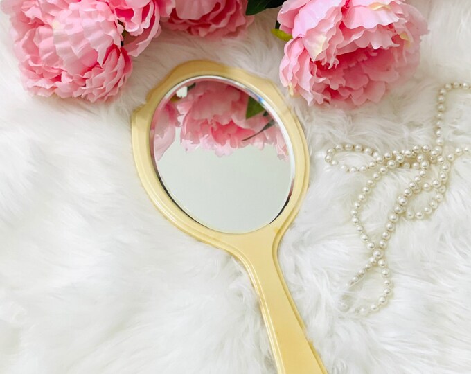 Large Vintage Hand Mirror Vintage Vanity Decor Shabby Chic Etsy