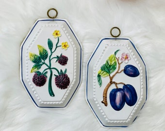 Vintage Italian Handarbeit Wall Decor (2) - Italian Ceramic Wall Art - Vintage Wall Art - Made in Italy -  Italy Ceramics - Farmhouse