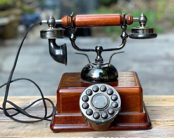 Vintage Viktorianisches Telefon - Vintage Druckknopf Telefon - Viktorianisches Telefon - Kolonial dekor - Cottage Dekor - Retro