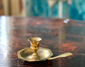 Rustic Brass Candle Holder - Vintage Candle Holder - Bohemian Candlestick - Antique Decor - Farmhouse - Candle Stick Holder