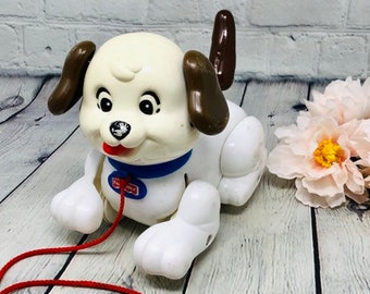 Fisher-Price Nachziehspielzeug Hund - Vintage Fisher-Price Spielzeug - Vintage Spielzeug - Fisher-Price - Sammlerspielzeug - Vintage Hundespielzeug