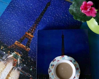 Evening in Paris 500+pc Puzzle - Eiffel Tower Jigsaw Puzzle - Vintage Puzzle - Jigsaw Puzzle - Paris Puzzle - Collector's Item