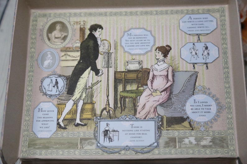 May include: A vintage illustration of a couple in a room with a quote about love. The woman is sitting on a chair and the man is standing. The illustration is surrounded by quotes about love and life.