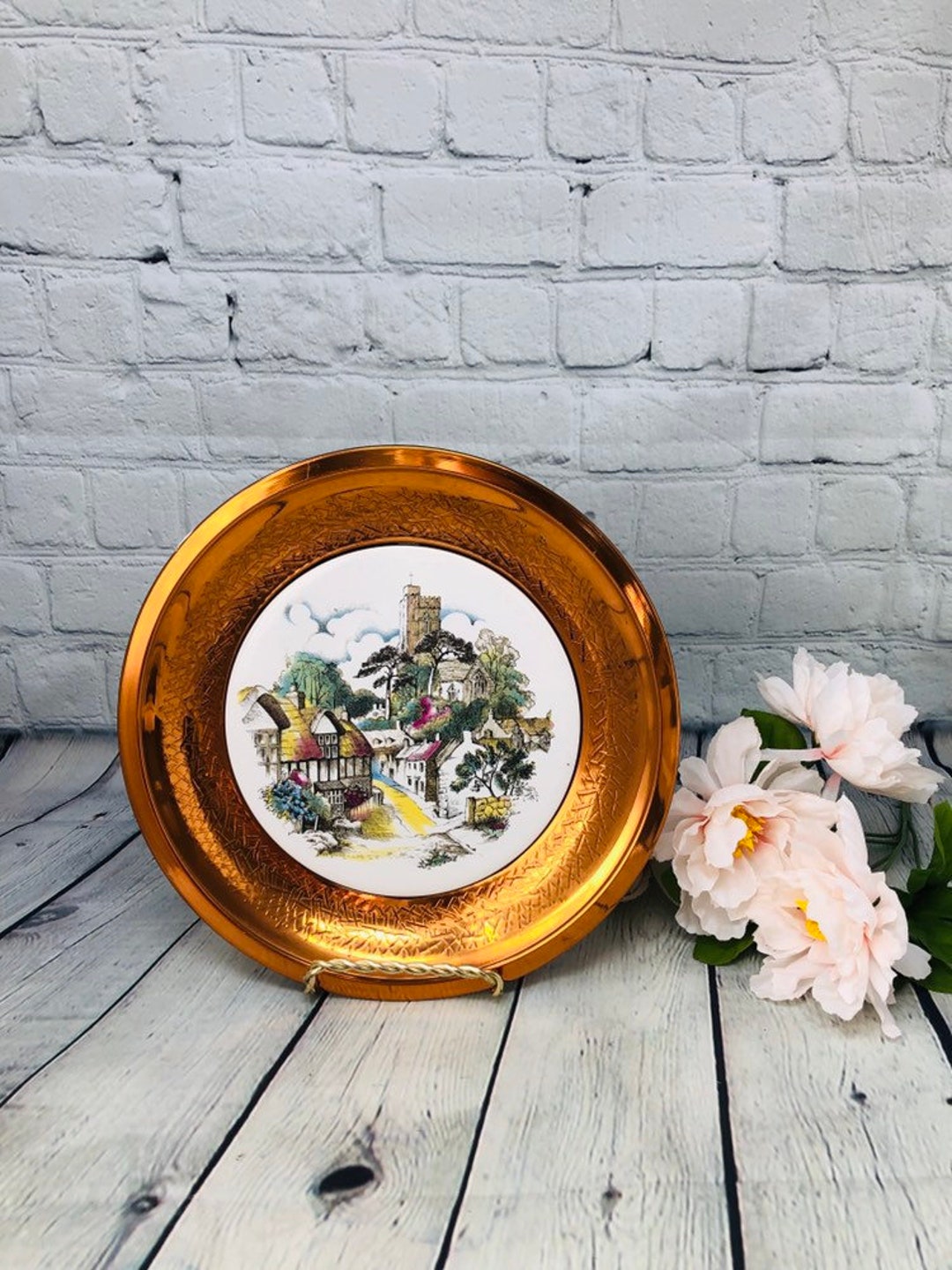 Plaque décorative anglaise de cuivre et de tuile plaque suspendue de