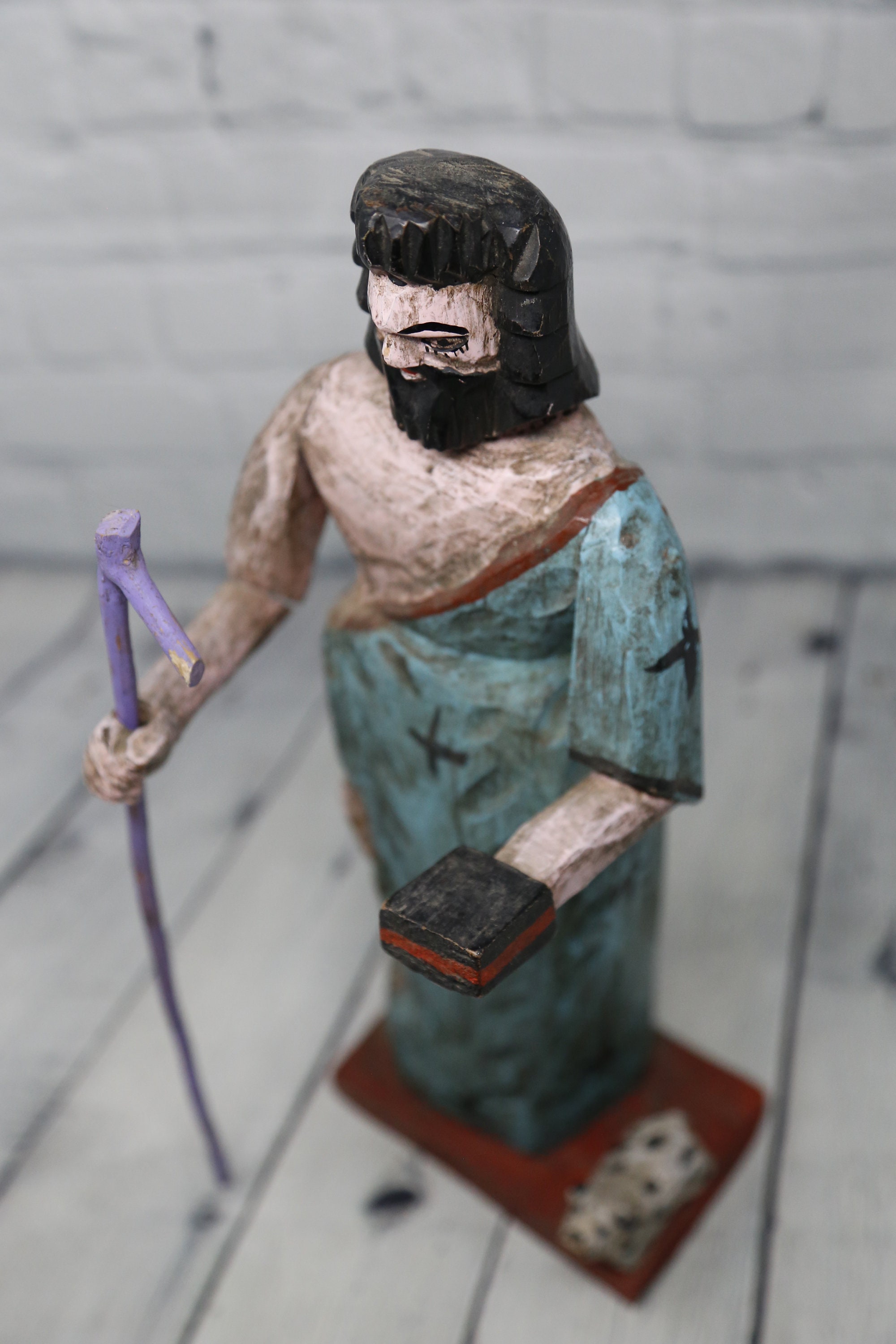 Moses Solid Wood Carved Sculpture Prophet Moses Statue Etsy