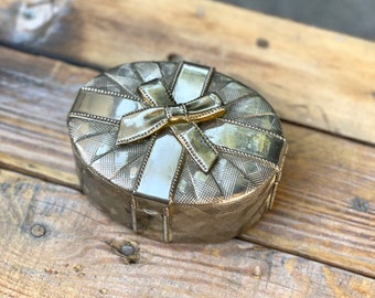 Vintage Silver Plated Jewelry Box, Vintage Engagement Ring Box, Vintage Metal Trinket - Valentines Gift, Proposal Ring Box