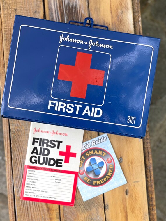 1986 J&J First Aid Kit, Vintage Johnson and Johnson K… Gem