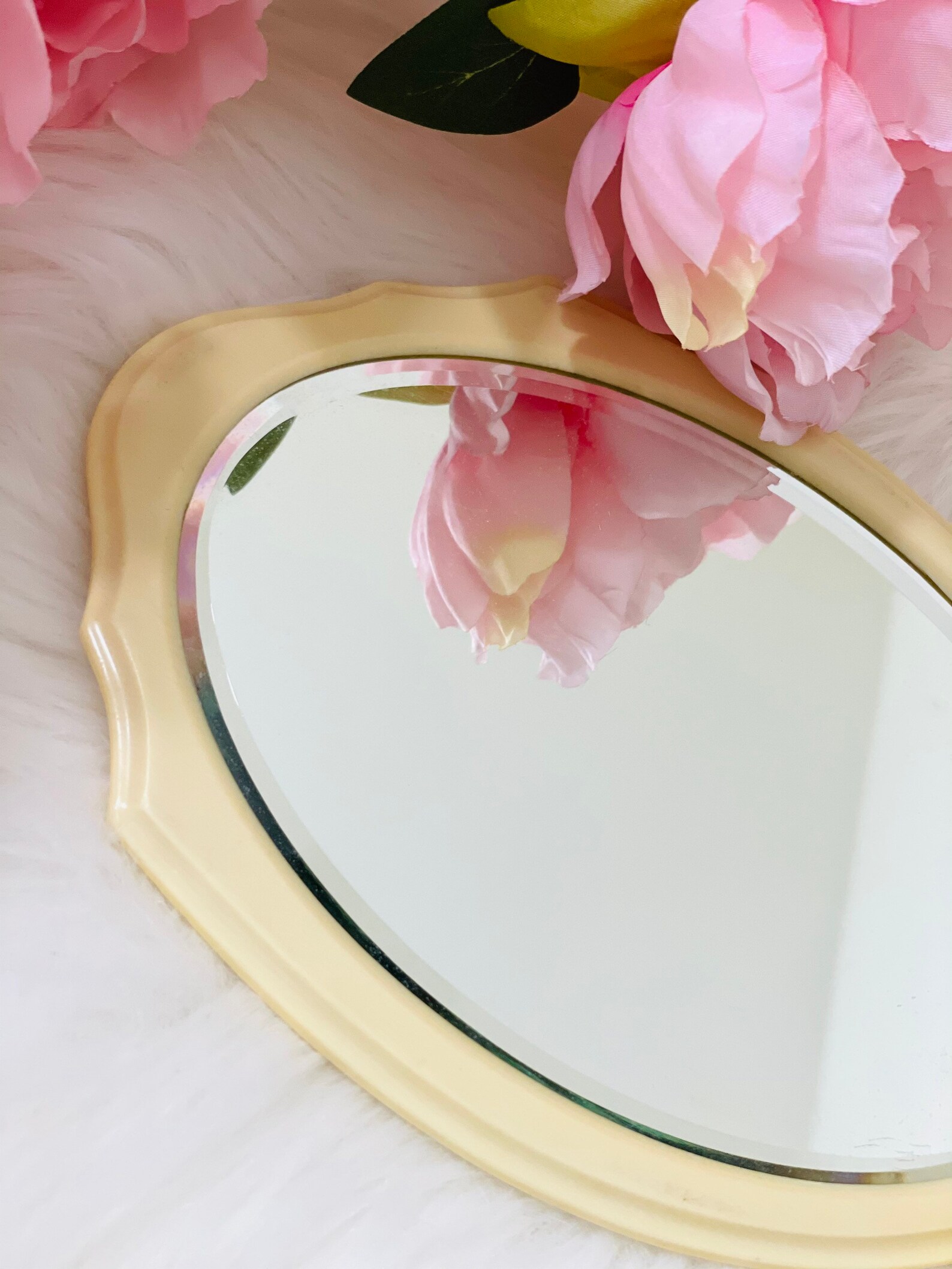 Large Vintage Hand Mirror Vintage Vanity Decor Shabby Chic Etsy