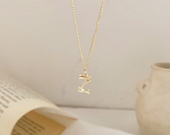 Gold Initial Necklace, Initial Necklace, Minimalist Necklace, Letter Necklace, Everyday Necklace, Tiny Letter Necklace