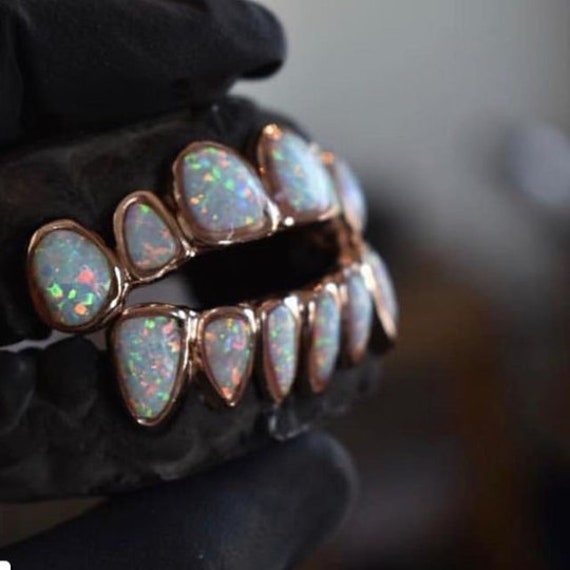 Buy 10K Genuine White Opal Gemstone Grillz single Cap Online in