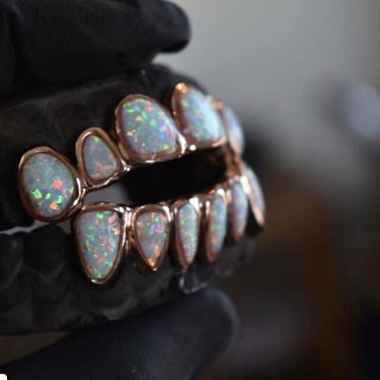 Prime Time- Opal Gemstone Grillz- (Yellow, White or Rose Gold) Single Tooth
