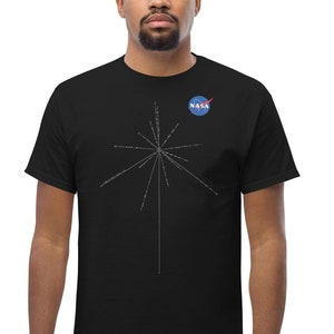 NASA Voyager Pulsar Karte Unisex T-Shirt | Weltraumforschung | Karl Sagan | Kosmos | Sonnensystem | Hellblauer Punkt