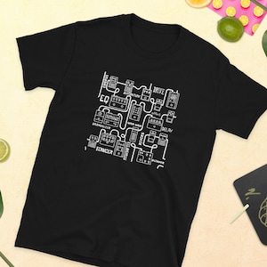 Camiseta unisex con efecto de pedales de guitarra eléctrica &quot;Maze&quot;