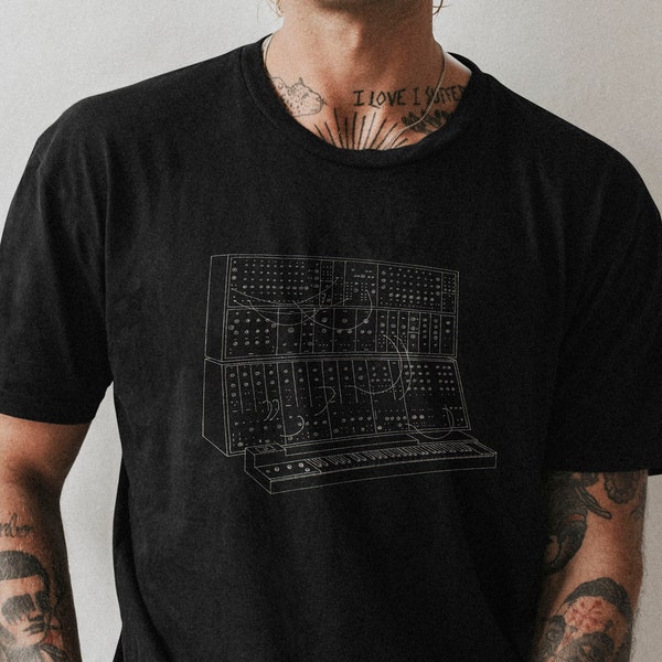 Eurorack, Korg, Moog modulaire analoge Synth stijl illustratie unisex tshirt